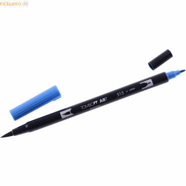 6 x Tombow Dual-Fasermaler ABT mit Rundspitze/Pinselspitze light blue von Tombow