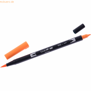 6 x Tombow Dual-Fasermaler ABT mit Rundspitze/Pinselspitze orange von Tombow