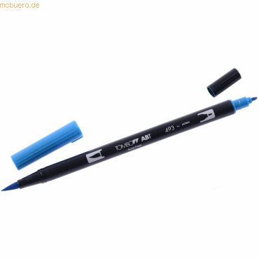 6 x Tombow Dual-Fasermaler ABT mit Rundspitze/Pinselspitze reflex blue von Tombow