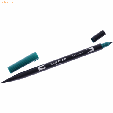 6 x Tombow Dual-Fasermaler ABT mit Rundspitze/Pinselspitze sea green von Tombow