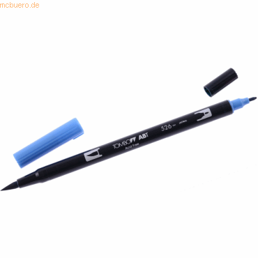 6 x Tombow Dual-Fasermaler ABT mit Rundspitze/Pinselspitze true blue von Tombow