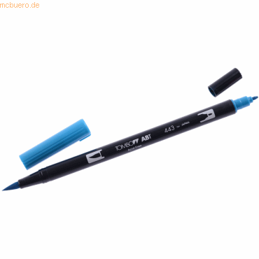 6 x Tombow Dual-Fasermaler ABT mit Rundspitze/Pinselspitze turquoise von Tombow