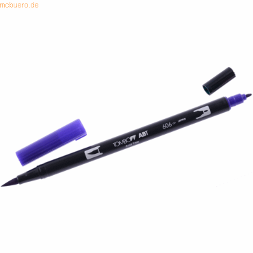 6 x Tombow Dual-Fasermaler ABT mit Rundspitze/Pinselspitze violett von Tombow