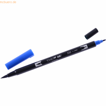 6 x Tombow Dual-Fasermaler ABT mit Rundspitze/Pinselspitze vobalt blue von Tombow