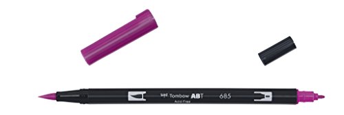 Tombow AB-T685 Fasermaler ABT Dual Brush Pen mit zwei Spitzen, deep magenta von Tombow