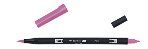 Tombow AB-T703 Fasermaler ABT Dual Brush Pen mit zwei Spitzen, pink rose, 1 Stück (1er Pack) von Tombow