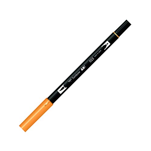 Tombow ABT-025 Fasermaler Dual Brush Pen mit zwei Spitzen, hellorange, 1 Stück (1er Pack) von Tombow