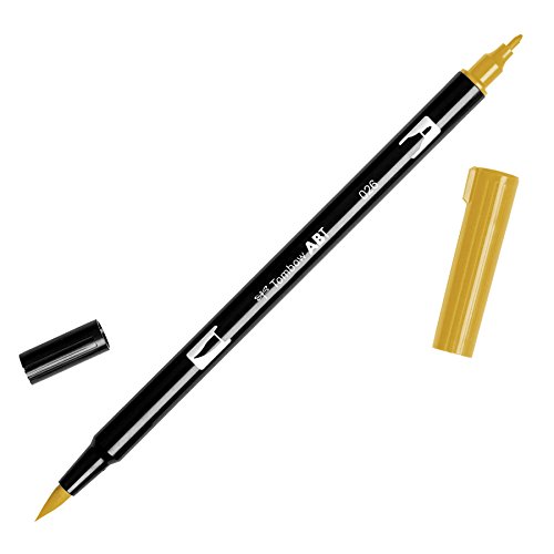 Tombow ABT-026 Fasermaler Dual Brush Pen mit zwei Spitzen, yellow gold, 1 Stück (1er Pack) von Tombow