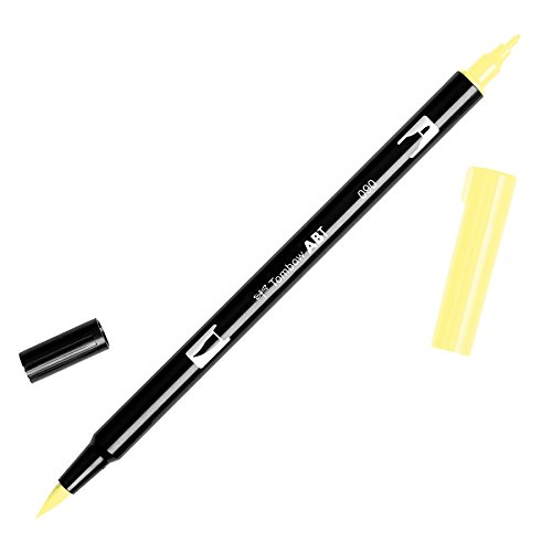 Tombow ABT-090 Fasermaler ABT Dual Brush Pen mit zwei Spitzen, lemon cream, 1 stück (1 erPack) von Tombow