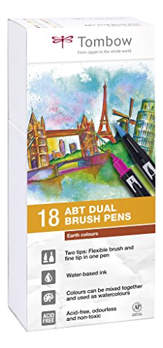 Tombow ABT-18P-3 Fasermaler Dual Brush Pen mit zwei Spitzen 18er Set, erdfarben Tombow ABT-18P-3 Fasermaler Dual Brush Pen mit zwei Spitzen 18er Set, erdfarben von Tombow