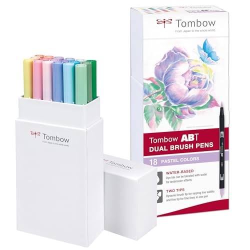 Tombow ABT-18P-5 Fasermaler Dual Brush Pen mit zwei Spitzen 18er Set, pastellfarben Tombow ABT-18P-5 Fasermaler Dual Brush Pen mit zwei Spitzen 18er Set, pastellfarben von Tombow