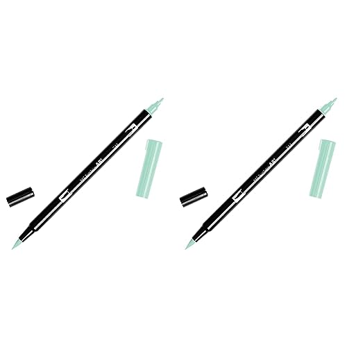 Tombow ABT-243 Fasermaler Dual Brush Pen mit zwei Spitzen, mint, 1 Stück (2er Pack) von Tombow