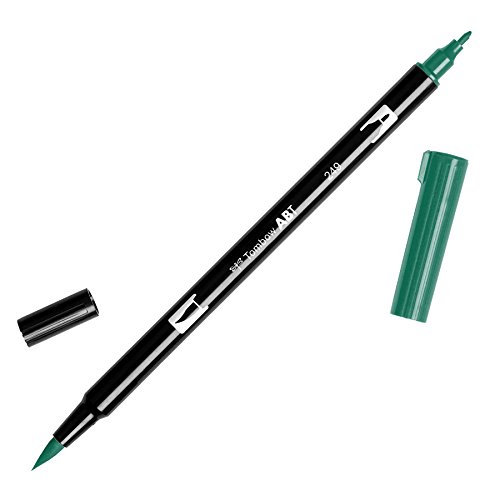 Tombow ABT-249 Fasermaler Dual Brush Pen mit zwei Spitzen, hunter green, 1 Stück (1er Pack) von Tombow