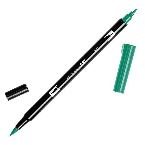 Tombow ABT-277 Fasermaler Dual Brush Pen mit zwei Spitzen, dark green, 1 Stück (1er Pack) von Tombow