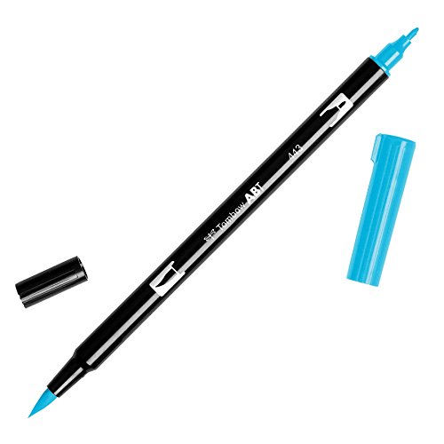 Tombow ABT-443 Fasermaler Dual Brush Pen mit zwei Spitzen, turquoise, 1 Stück (1er Pack) von Tombow