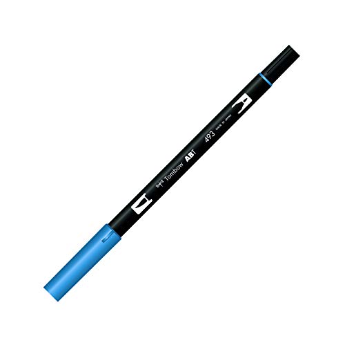 Tombow ABT-493 Fasermaler Dual Brush Pen mit zwei Spitzen, reflex blue, 1 Stück (1er Pack) von Tombow