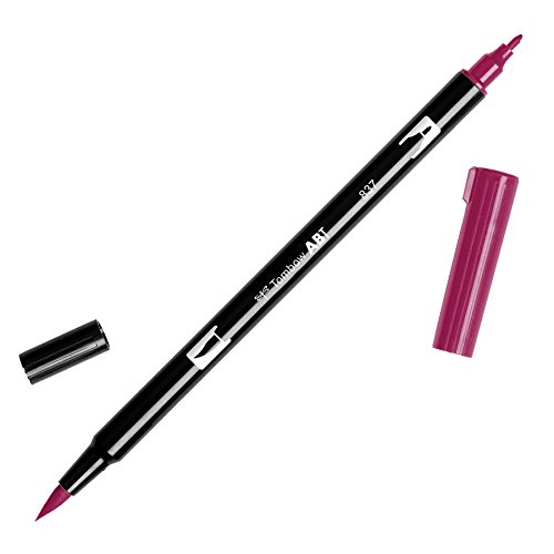 Tombow ABT-837 Fasermaler Dual Brush Pen mit zwei Spitzen, wine red, 1 stück (1 erPack) von Tombow