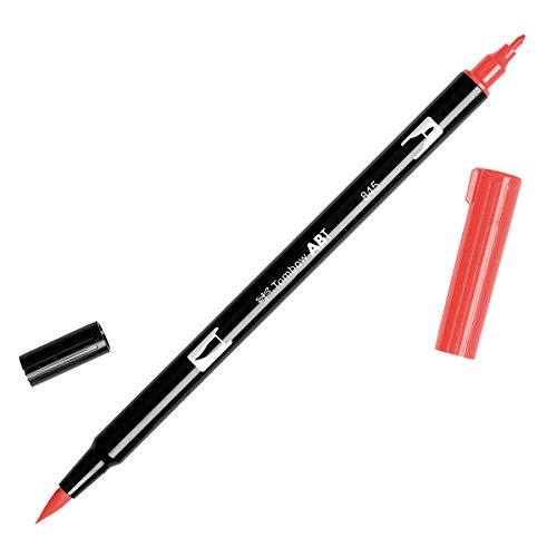 Tombow ABT-845 Fasermaler Dual Brush Pen mit zwei Spitzen, carmine, 1 Stück (1er Pack) von Tombow