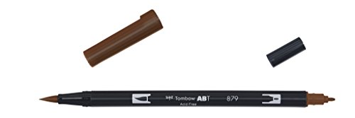 Tombow ABT-879-1P Fasermaler Dual Brush Pen mit zwei Spitzen, geblistert braun, Brown von Tombow