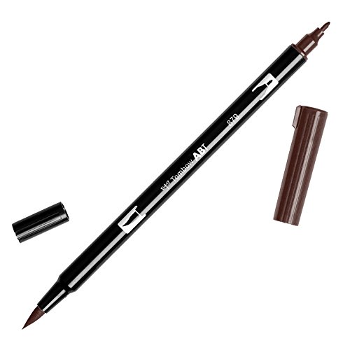 Tombow ABT-879 Fasermaler Dual Brush Pen mit zwei Spitzen, brown, 1 stück (1er Pack) von Tombow
