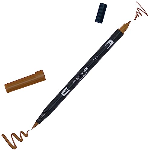 Tombow ABT-969 Fasermaler Dual Brush Pen mit zwei Spitzen, chocolate von Tombow