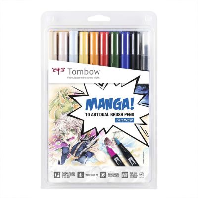 ABT Brush Pen Set Manga Shonen 10teilig von Tombow