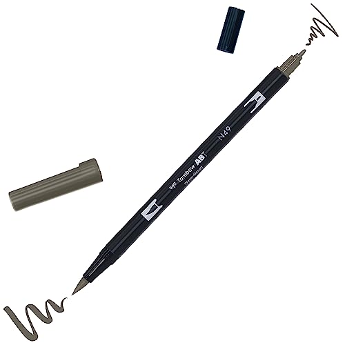 Tombow ABT Dual Brush Pen, ABT-N49, Stift mit zwei Spitzen, perfekt fürs Hand Lettering und Bullet Journal, wasservermalbar, warm gray 8 von Tombow