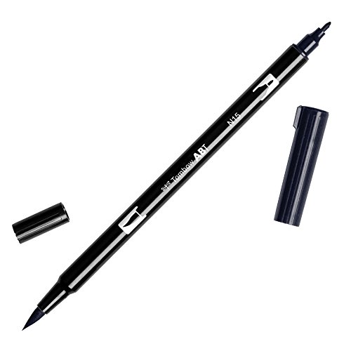 Tombow ABT-N15 Fasermaler Dual Brush Pen mit zwei Spitzen, black von Tombow
