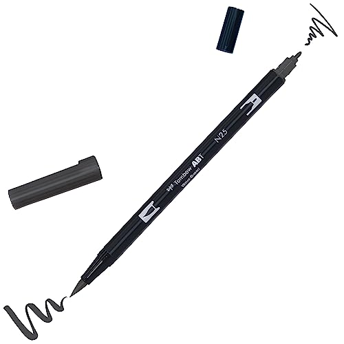 Tombow ABT-N25 Fasermaler Dual Brush Pen mit zwei Spitzen, lamp black 1 Stück (1er Pack) von Tombow