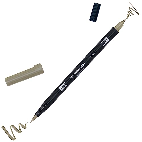 Tombow ABT-N57 Fasermaler ABT Dual Brush Pen mit zwei Spitzen, warm grau 5, AB-TN57, N57 - warm grey 5, 1 Stück (1er Pack) von Tombow