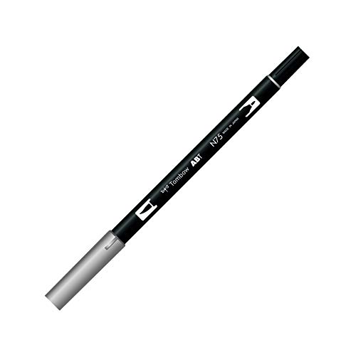 Tombow ABT-N75 Fasermaler Dual Brush Pen mit zwei Spitzen, cool grey 3, 1 Stück (1er Pack) von Tombow