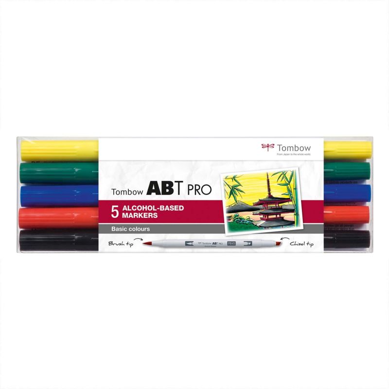 ABT PRO Basic Colours Alkoholbasierte Marker 5teilig von Tombow