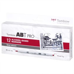 ABT PRO Grey Colours Alkoholbasierte Marker 12teilig von Tombow