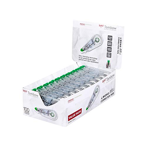 Tombow MONO air4 Korrekturroller, Vorteilspack 20 St., 4,2 mm x 10 m, für Rechts- und Linkshänder, Gehäuse aus 100% recyceltem Kunststoff [CT-CA4-20] von Tombow