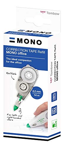 Tombow MONO office Nachfüllkassette, 4,2 mm x 14 m, mittiges Abrollen für Links- & Rechtshänder, umweltfreundlich dank recyceltem Material [CT-CRE4] von Tombow