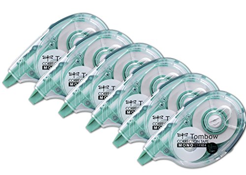Tombow CT-YXE4-6P Nachfüllbarer Korrekturroller CT-YXE4, extra-langes Band, 4.2 mm x 16 m, Officepack 6 Stück von Tombow