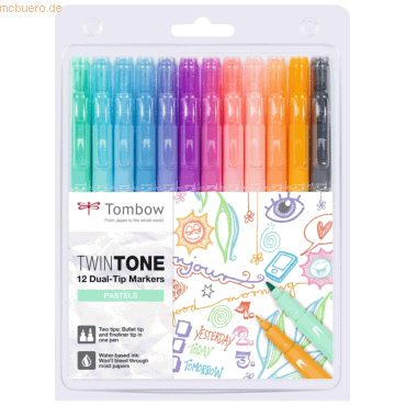 Tombow Doppelfasermaler TwinTone Rund- und Finelinerspitze VE=12 Stück Tombow Doppelfasermaler TwinTone Rund- und Finelinerspitze VE=12 Stück von Tombow