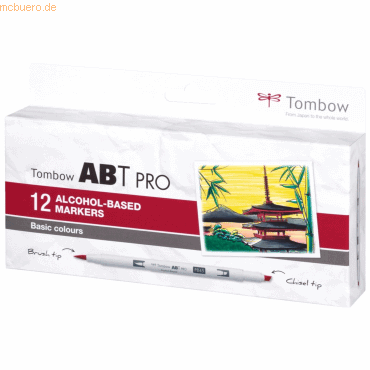 Tombow Dual-Fasermaler ABT Pro Keilspitze/Pinselspitze Alkoholbasis VE von Tombow