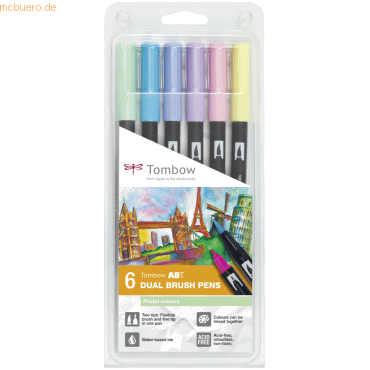 Tombow Dual-Fasermaler ABT mit Rundspitze/Pinselspitze Wasserbasis Pas Tombow Dual-Fasermaler ABT mit Rundspitze/Pinselspitze Wasserbasis Pas von Tombow