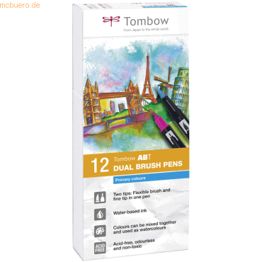 Tombow Dual-Fasermaler ABT mit Rundspitze/Pinselspitze Wasserbasis Pri Tombow Dual-Fasermaler ABT mit Rundspitze/Pinselspitze Wasserbasis Pri von Tombow