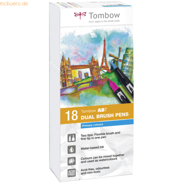 Tombow Dual-Fasermaler ABT mit Rundspitze/Pinselspitze Wasserbasis Pri Tombow Dual-Fasermaler ABT mit Rundspitze/Pinselspitze Wasserbasis Pri von Tombow