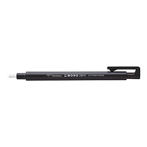 Tombow EH-KUR11 Präzisionsradierer MONO zero nachfüllbar runde Spitze, Durchmesser 2.3 mm, schwarz von Tombow