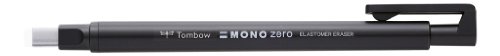 Tombow EH-KUS11 Präzisionsradierer MONO zero nachfüllbar eckige Spitze, 2.5 mm x 5 mm, schwarz von Tombow