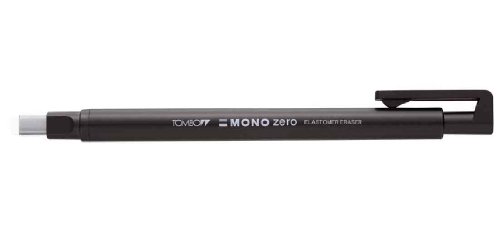 Tombow EH-KUS11 Präzisionsradierer MONO zero nachfüllbar eckige Spitze, 2.5 mm x 5 mm, schwarz von Tombow