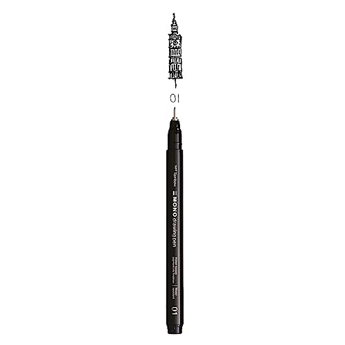 Tombow Fineliner MONO drawing pen, Strichstärke 01 (ca. 0,25 mm), Pigmenttinte, Wasser- und Lichtresistent, für Skizzen, zum Illustrieren und Zeichnen, Schwarz, WS-EFL-H-01 von Tombow