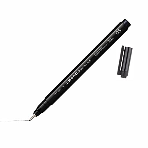 Tombow Fineliner MONO drawing pen, Strichstärke 05 (ca. 0.45 mm), Pigmenttinte, Wasser- und Lichtresistent, für Skizzen, zum Illustrieren und Zeichnen, Schwarz, WS-EFL-H-05 von Tombow