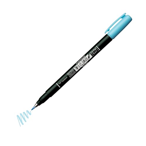 Tombow Fudenosuke Pastel for black paper | Pastellfarbe: light blue | mit Kreideoptik auf schwarzem Papier | weiche, elastische Spitze | für Handlettering, Skizzen und Kartengestaltung [WS-BS73] von Tombow