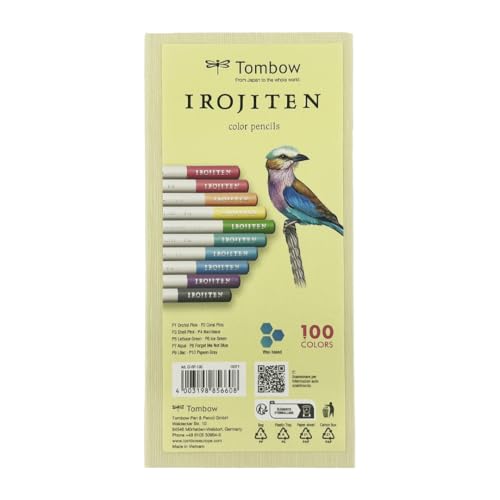Tombow IROJITEN Künstlerbuntstift 10er-Set, Pastellfarben l, wachsbasierte Mine für sanfte Übergänge, hochwertige Verpackung [CI-RP-10C] von Tombow