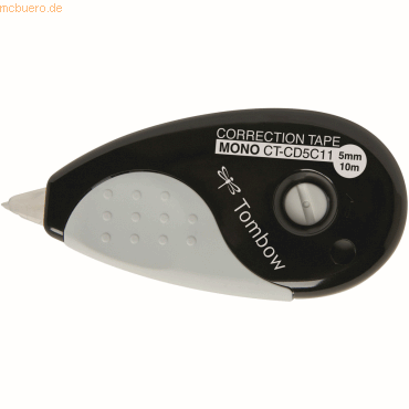 Tombow Korrekturroller Mono Grip 5mmx10m Komfortgriff schwarz von Tombow