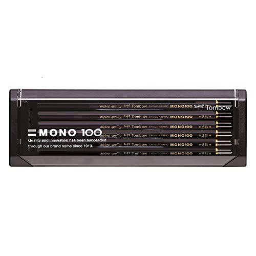 Tombow MONO-100-2B Bleistift Mono 100 Härtegrad 2B, 12-er Set von Tombow